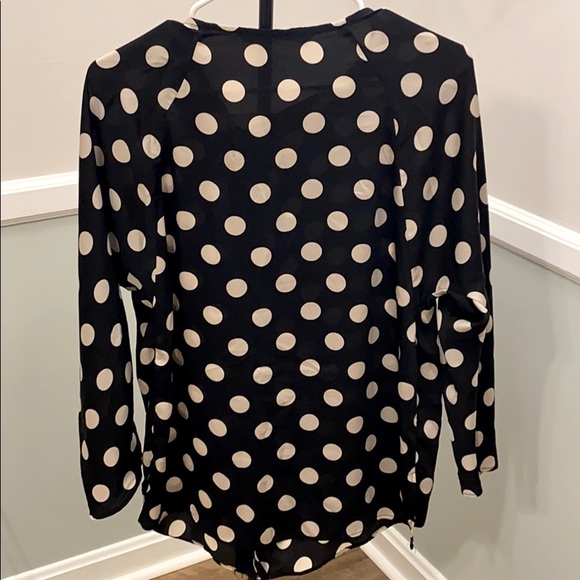 SOLD Zara Basic Polka Dot Long Sleeve Blouse💕 - Picture 2 of 4